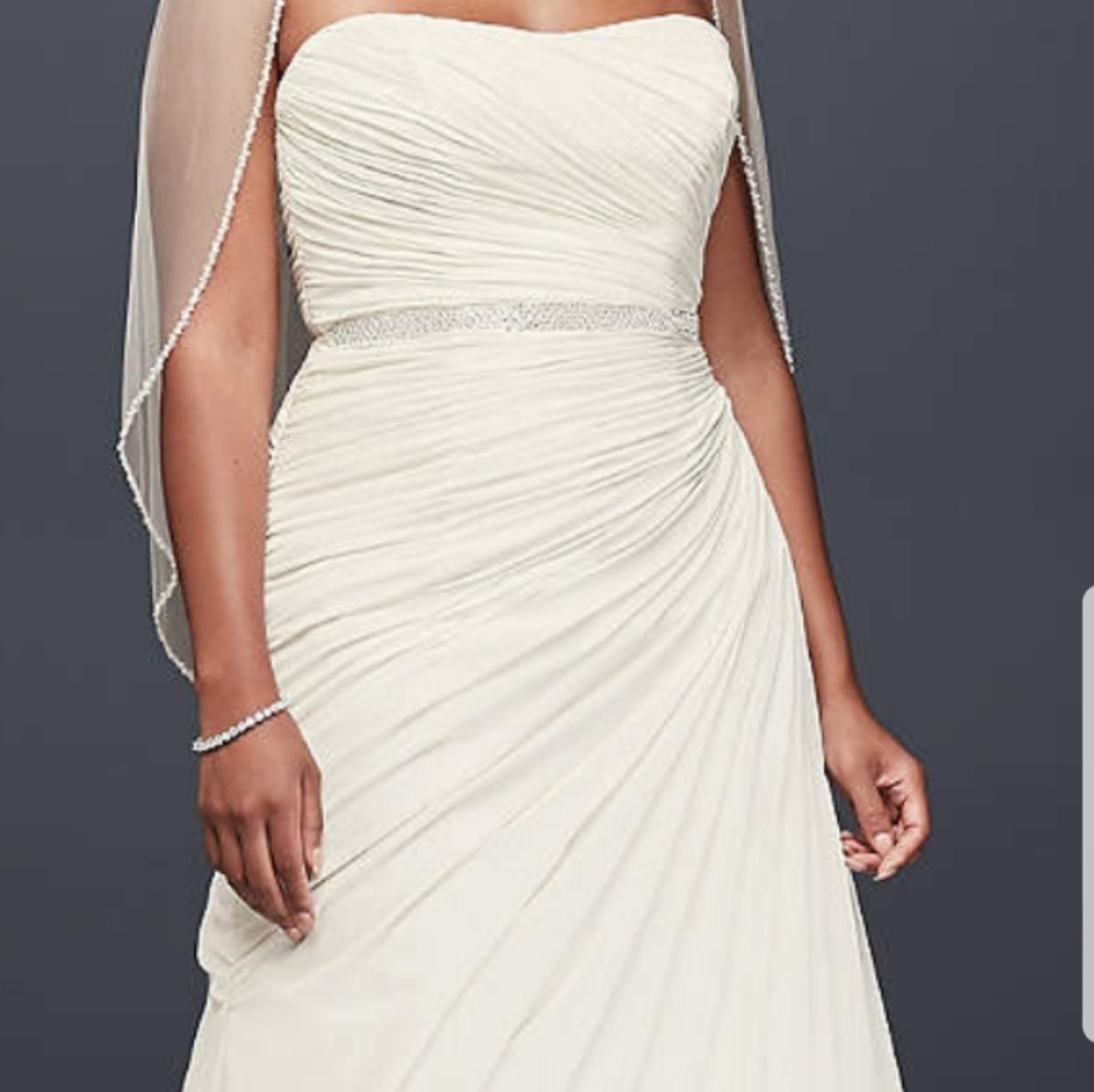 Crinkle Chiffon Draped Plus Size Wedding Dress